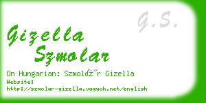 gizella szmolar business card